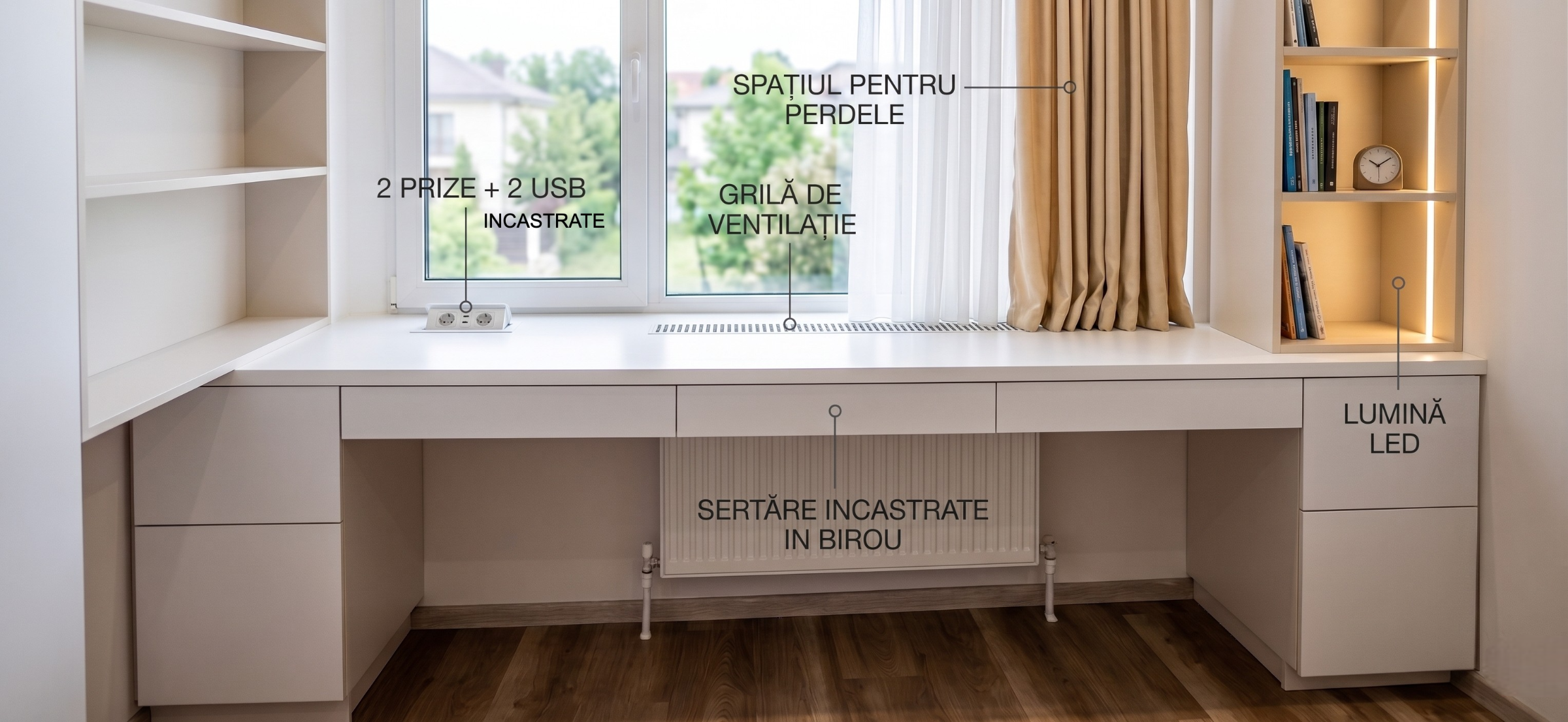 Spațiul de lucru amenajat — detaliu depozitare
